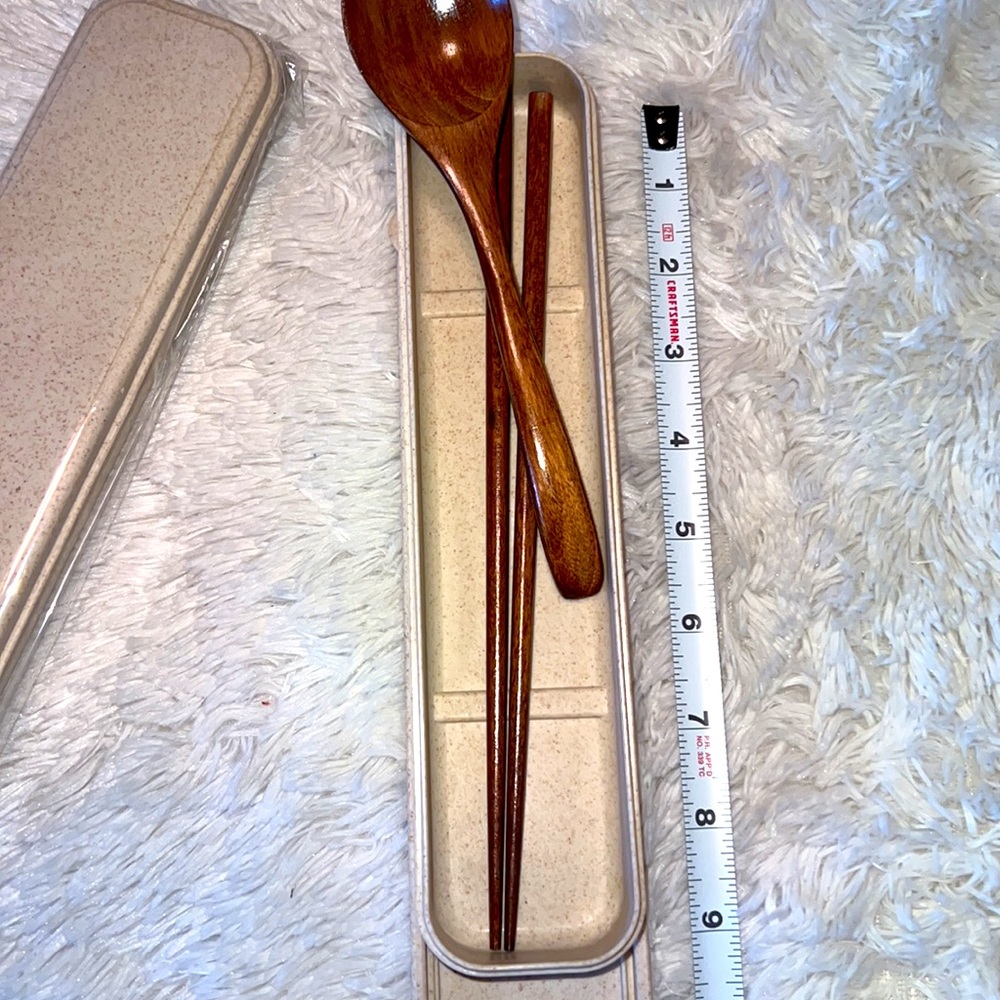 WOODEN CHP STICKS with SPOON - Picture 2 of 2